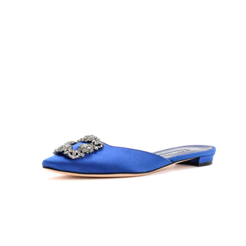 Manolo Blahnik Women's Hangisi Flat Mules Satin