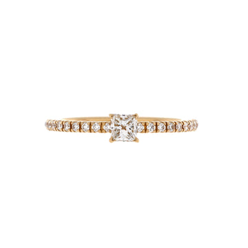 Cartier Etincelle de Cartier Ring 18K Yellow Gold with Princess Cut Diamond and Pave Diamonds