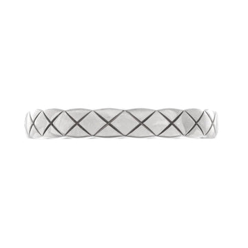 Chanel Matelasse Band Ring Platinum