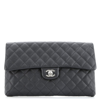 Chanel Classic Flap Clutch Quilted Caviar