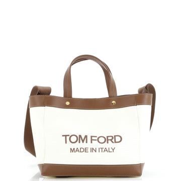 Tom Ford T Screw Tote Canvas with Leather Mini