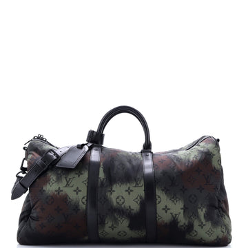 Louis Vuitton Keepall Bandouliere Bag Limited Edition Camouflage Monogram Nylon 50