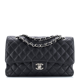Chanel Classic Double Flap Bag Quilted Caviar Medium