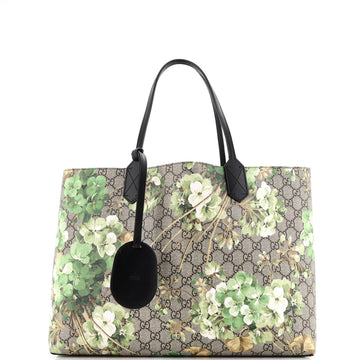 Gucci Reversible Tote Blooms Print GG Coated Canvas Medium