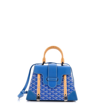 Goyard Saigon Top Handle Bag Coated Canvas with Leather PM