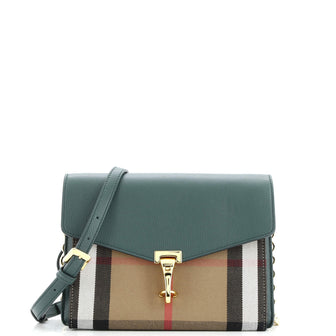 Burberry Macken Crossbody Bag Leather and House Check Canvas Small