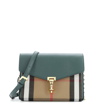 Burberry Macken Crossbody Bag Leather and House Check Canvas Small