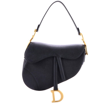 Christian Dior Saddle Handbag Leather Medium