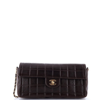 Chanel Chocolate Bar Flap Bag Quilted Lambskin East West