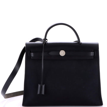 Hermes Herbag Zip Leather and Toile 31