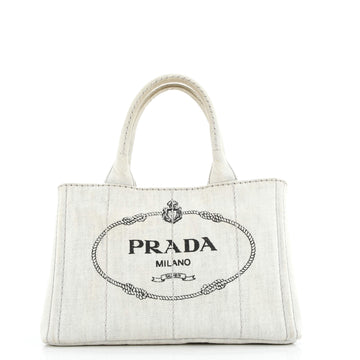 Prada Canapa Convertible Tote Denim Mini
