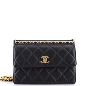 Chanel Chain Frame Flap Bag Quilted Caviar Medium