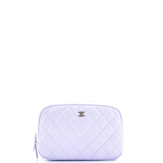 Curvy Cosmetic Pouch Quilted Caviar Medium