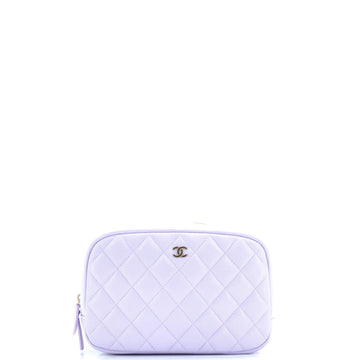 Curvy Cosmetic Pouch Quilted Caviar Medium