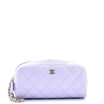 Double Zip Toiletry Pouch Quilted Caviar