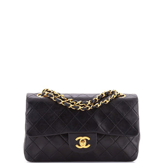 Chanel Vintage Classic Double Flap Bag Quilted Lambskin Small