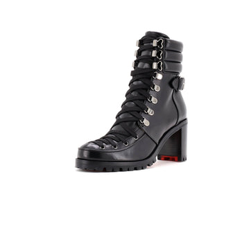 Christian Louboutin Women's Macademia Biker Platform Boots Leather 100