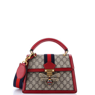 Gucci Queen Margaret Top Handle Bag GG Coated Canvas with Leather Small