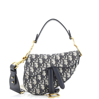 Christian Dior Saddle Handbag with Strap Oblique Canvas Mini
