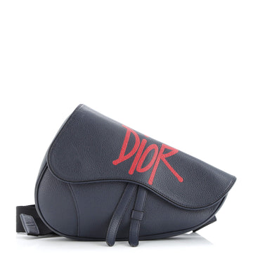 Christian Dior Shawn Stussy Saddle Crossbody Bag Printed Leather