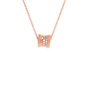 Bvlgari B.Zero1 Pendant Necklace 18K Rose Gold with Pave Diamonds Mini