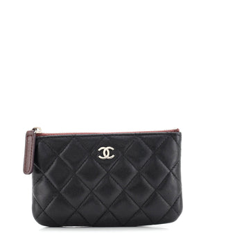 Chanel Classic O Case Pouch Quilted Lambskin Mini