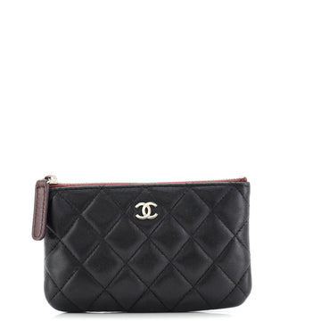 Chanel Classic O Case Pouch Quilted Lambskin Mini