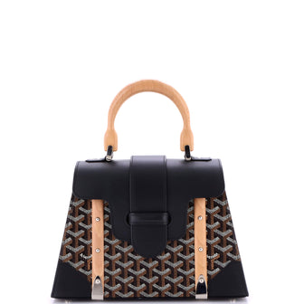 Goyard Saigon Top Handle Bag Coated Canvas with Leather PM