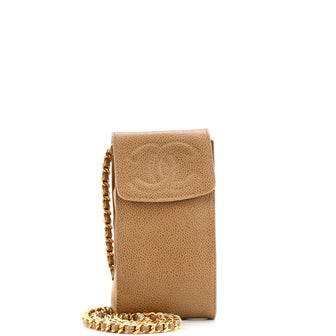 Chanel Vintage CC Phone Holder Crossbody Bag Caviar