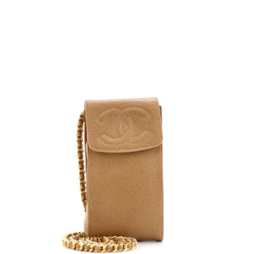 Chanel Vintage CC Phone Holder Crossbody Bag Caviar