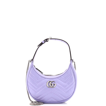 Gucci GG Marmont Half Moon Hobo Matelasse Leather Mini