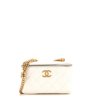 Chanel All Slide Long Vanity Case with Chain Quilted Lambskin Small