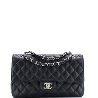 Chanel Classic Double Flap Bag Quilted Caviar Medium