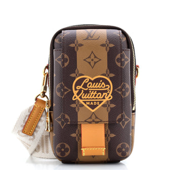 Louis Vuitton Nigo Flap Double Phone Pouch Limited Edition Stripes Monogram Canvas