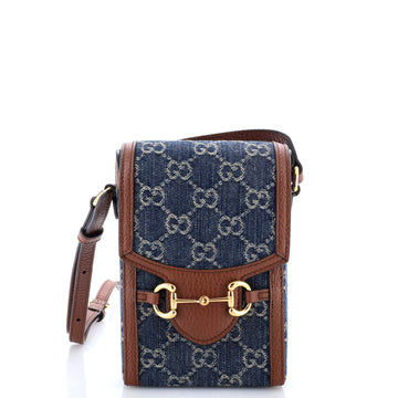 Gucci Horsebit 1955 Crossbody Bag GG Denim Mini