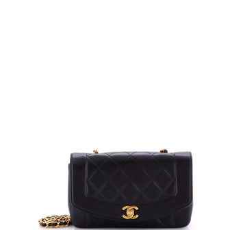 Chanel Vintage Diana Flap Bag Quilted Lambskin Small