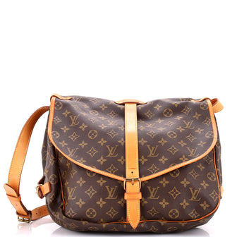 Louis Vuitton Saumur Handbag Monogram Canvas 35