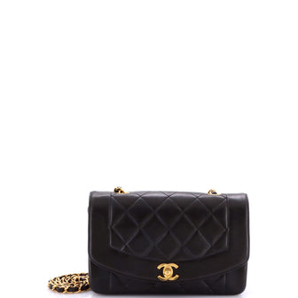 Chanel Vintage Diana Flap Bag Quilted Lambskin Small