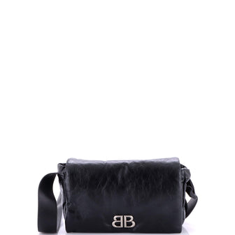Balenciaga Monaco Messenger Flap Bag Leather Small