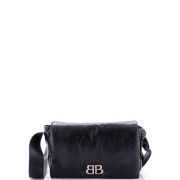 Balenciaga Monaco Messenger Flap Bag Leather Small
