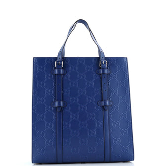Gucci Tote Bag GG Embossed Perforated Leather Medium