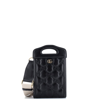 Gucci Top Handle Crossbody Bag GG Matelasse Leather Mini