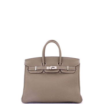Hermes Birkin Handbag Grey Togo with Palladium Hardware 25