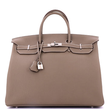 Birkin Handbag Grey Togo with Palladium Hardware 40