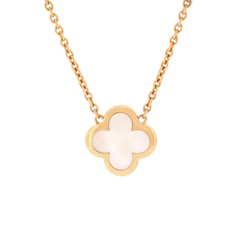 Van Cleef & Arpels Pure Alhambra Pendant Necklace 18K Yellow Gold and Mother of Pearl