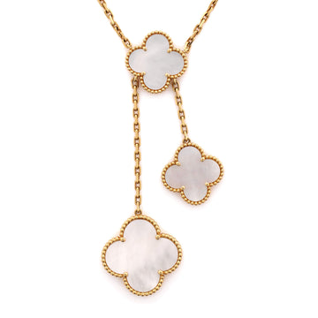 Van Cleef & Arpels Magic Alhambra 6 Motifs Necklace 18K Yellow Gold and Mother of Pearl