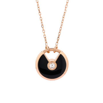 Cartier Amulette de Cartier Pendant Necklace 18K Rose Gold with Onyx and Diamond Small
