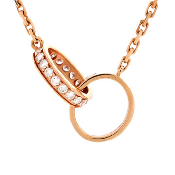 Cartier Love Interlocking Necklace 18K Rose Gold with Diamonds