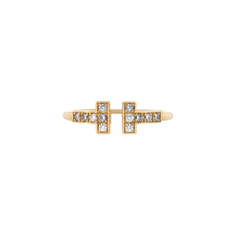 Tiffany & Co. T Wire Ring 18K Yellow Gold with Diamonds