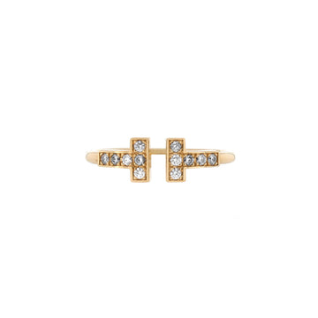 Tiffany & Co. T Wire Ring 18K Yellow Gold with Diamonds